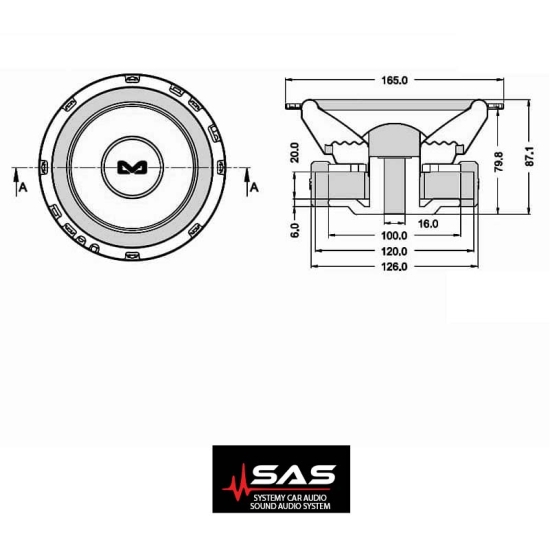 Subwoofer Ampire DVC BOLD6     Subwoofer 16,5cm/6,5”, 4+4 Ohm